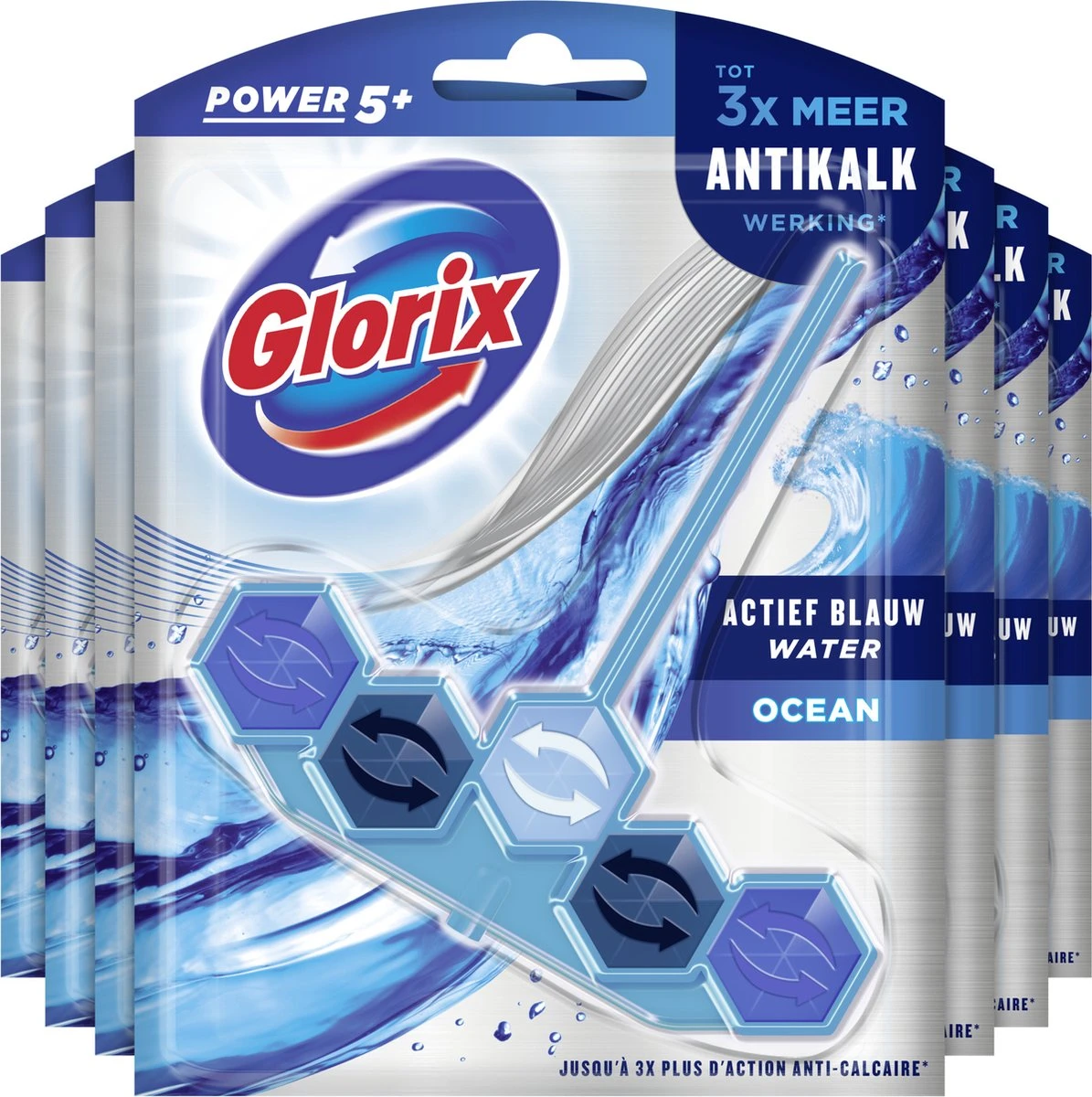 Glorix Power 5+ Ocean Toiletblokken - 7 Stuks - Voordeelverpakking - Afbeelding 7