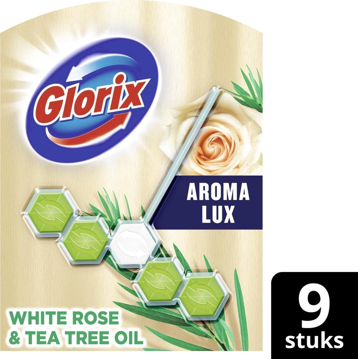 Glorix Aroma Lux Toiletblokken White Rose & Tea Tree Oil - 9 X 55g - Voordeelverpakking - Afbeelding 2