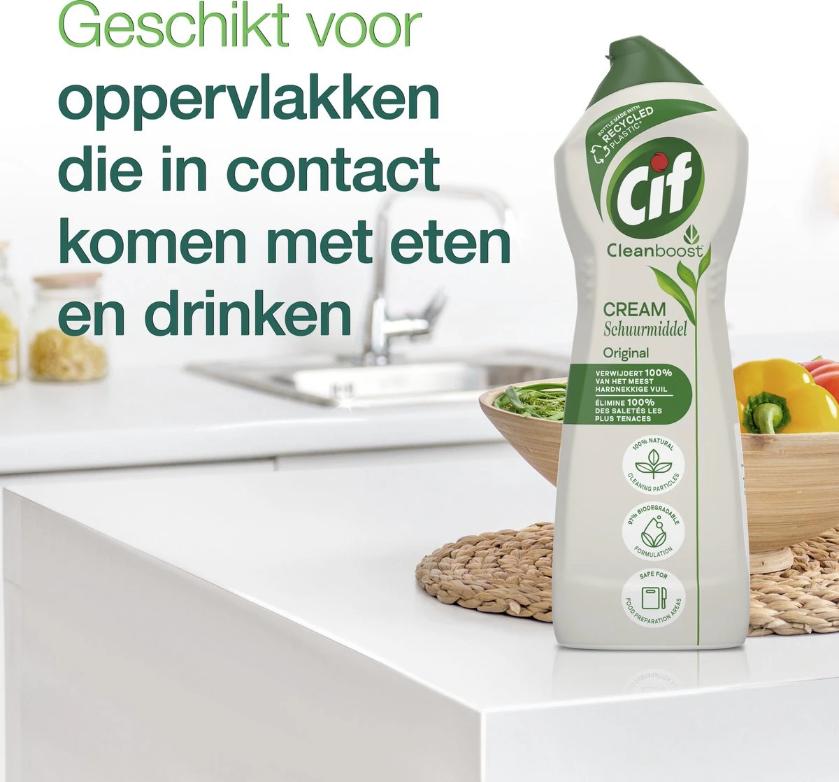 Cif CleanBoost Cream Original Schuurmiddel - 8 X 750 Ml - Voordeelverpakking - Afbeelding 8