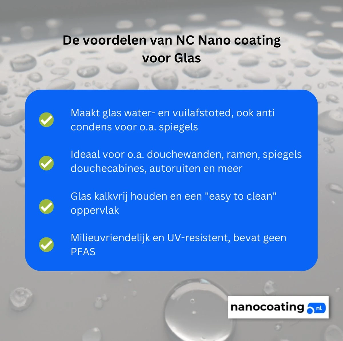 NC Nano Coating Voor Glas - Nano Coating Glas - Glascoating - Anti Condens - Water- & Vuilafstotend - Tot 5m2 - Afbeelding 2