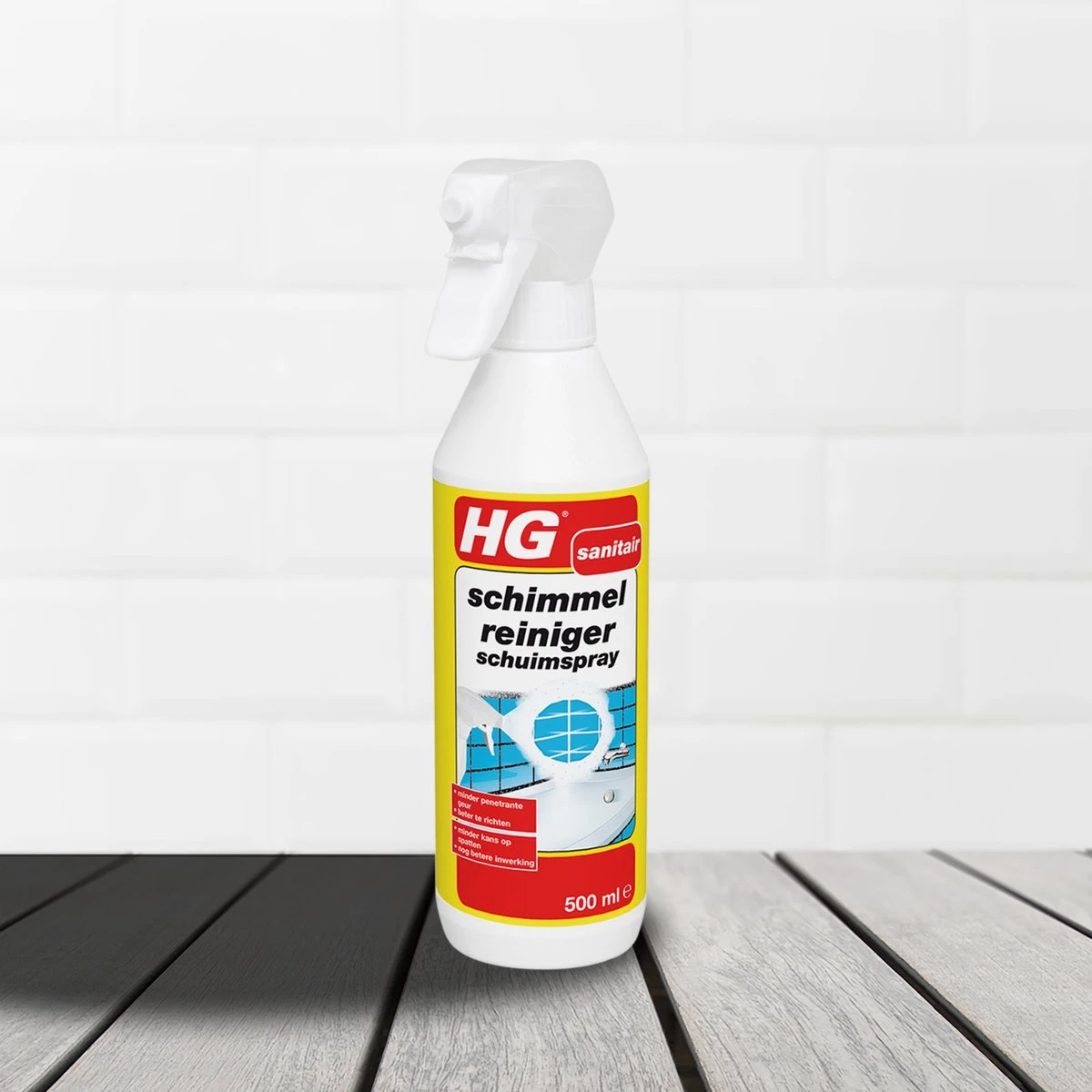 HG Schimmelreiniger Schuimspray - 500ml - De NR 1 Schimmelverwijderaar - Vernietigt De Hardnekkigste Schimmel - Optimale Hechting - Snel Resultaat - Afbeelding 4