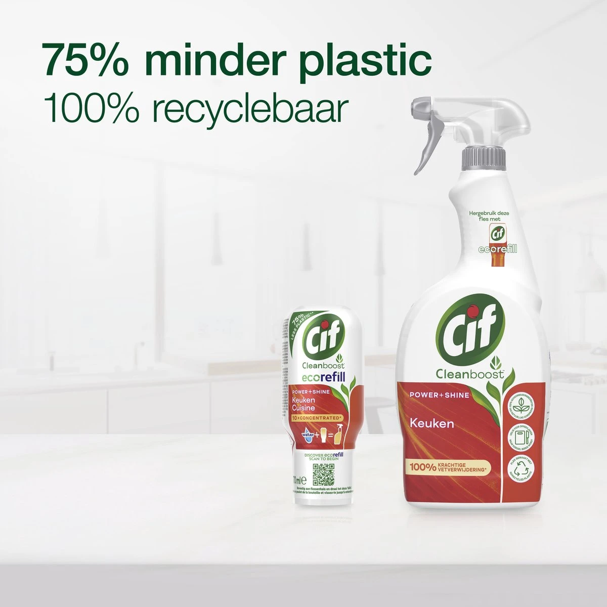 Cif CleanBoost Power & Shine Keuken Ecorefill Capsules - 10 X 70 Ml - Voordeelverpakking - Afbeelding 6