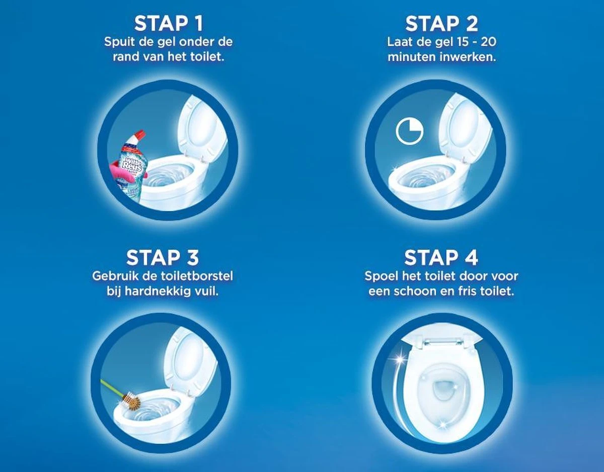 Witte Reus Toiletreiniger - Kracht Actief Gel Oceaan - Voordeelverpakking 10 X 700ml - Afbeelding 6