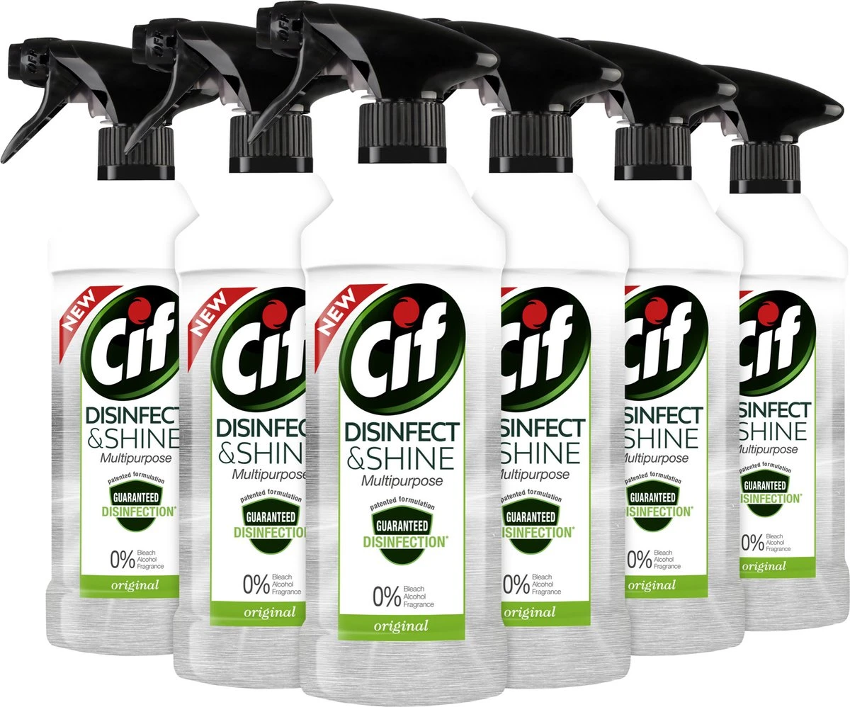 Cif Disinfect & Shine Original Desinfectie Spray - 6 X 500 Ml - Voordeelverpakking - Afbeelding 3
