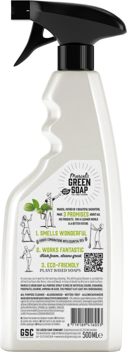 Marcel's Green Soap Allesreiniger Spray Basilicum & Vertivert Gras - 6 X 500 Ml - Afbeelding 5