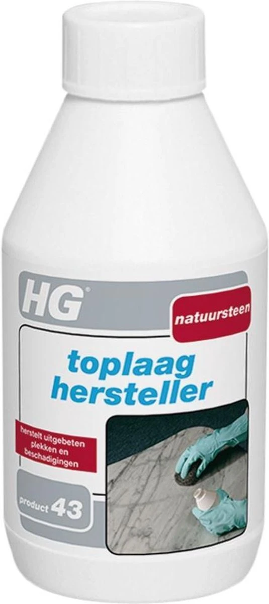 HG Natuursteen Toplaag Hersteller - 250 Ml - Herstelt Beschadigingen - Voor Marmer En Alle Andere Kalkhoudende Natuursteensoort