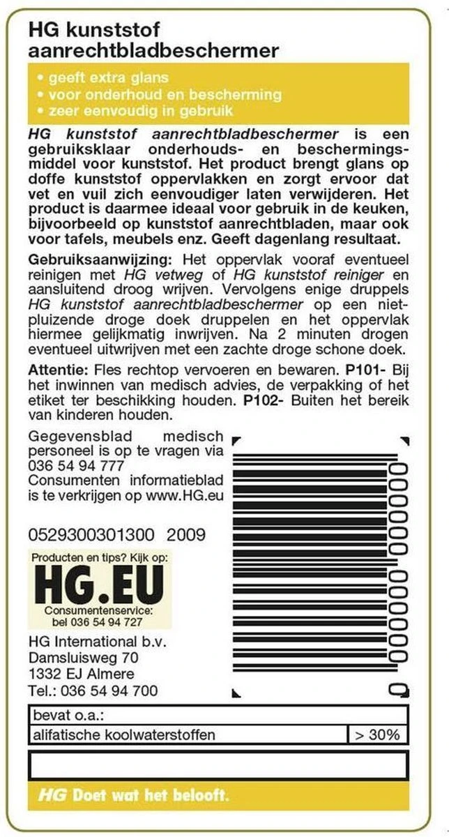 HG Kunststof Aanrechtbladbeschermer - 125ml - Voor Kunststof Oppervlakken - Afbeelding 2