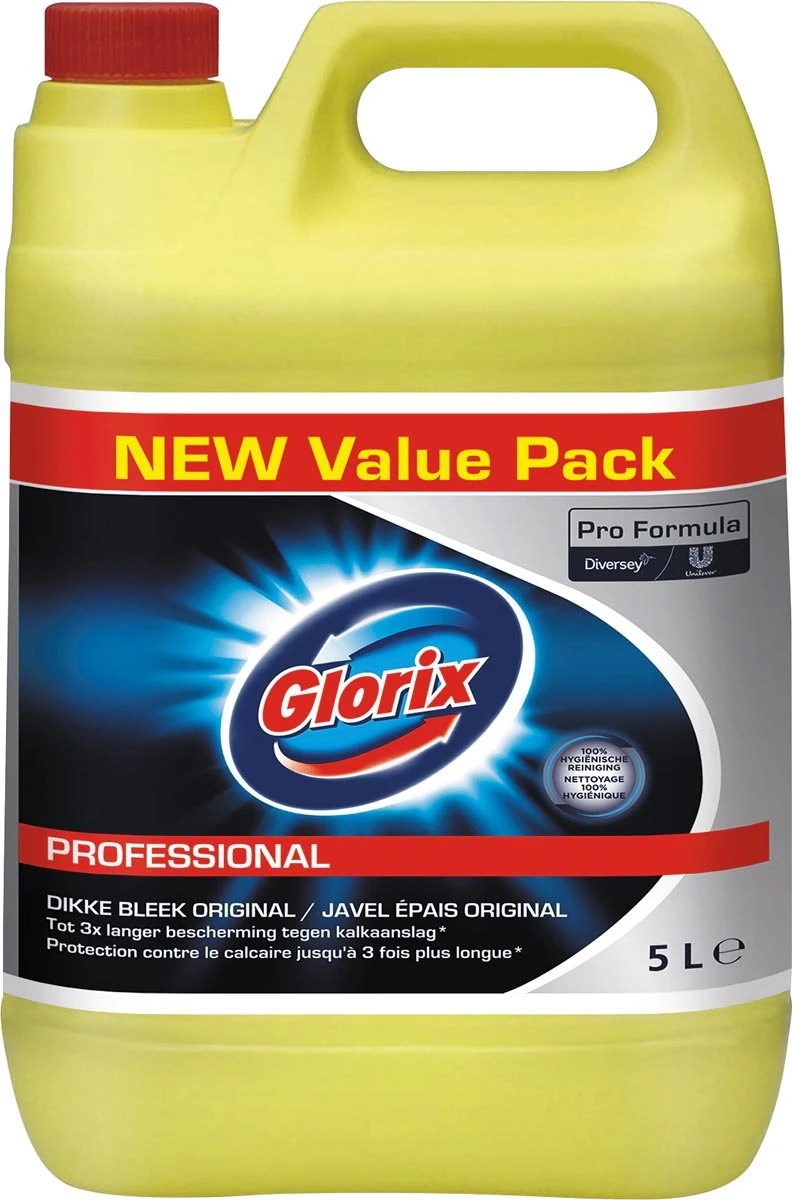 Glorix Pro Formula Toiletreiniger Dikke Bleek Original Met Chloor, Fles Van 5 L