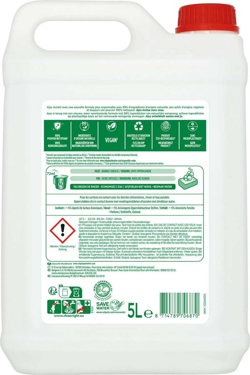 Ajax® Ajax Allesreiniger Fris 2 X 5L - Voordeelverpakking - Afbeelding 3