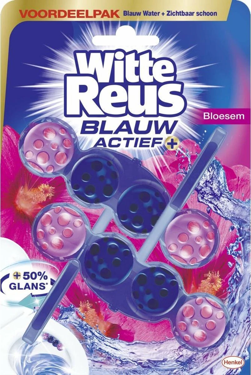 Witte Reus Blauw Actief Toiletblok - Bloesem - WC Blokjes Voordeelverpakking - 20 Stuks - Afbeelding 2